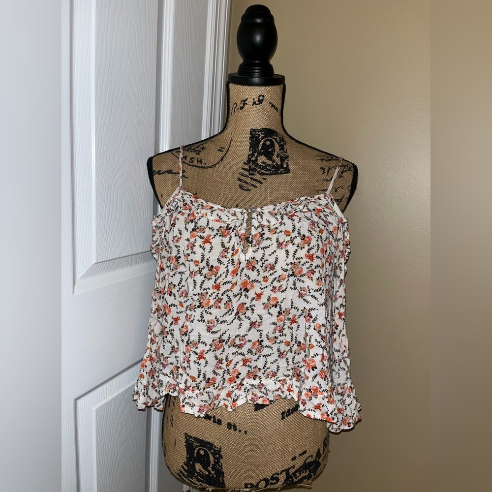 Forever 21 Multicolored Ruffled Crop Camisole